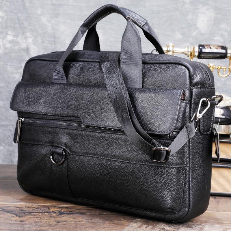 Leather Work Handbags - Большая мужская сумка из натуральной кожи